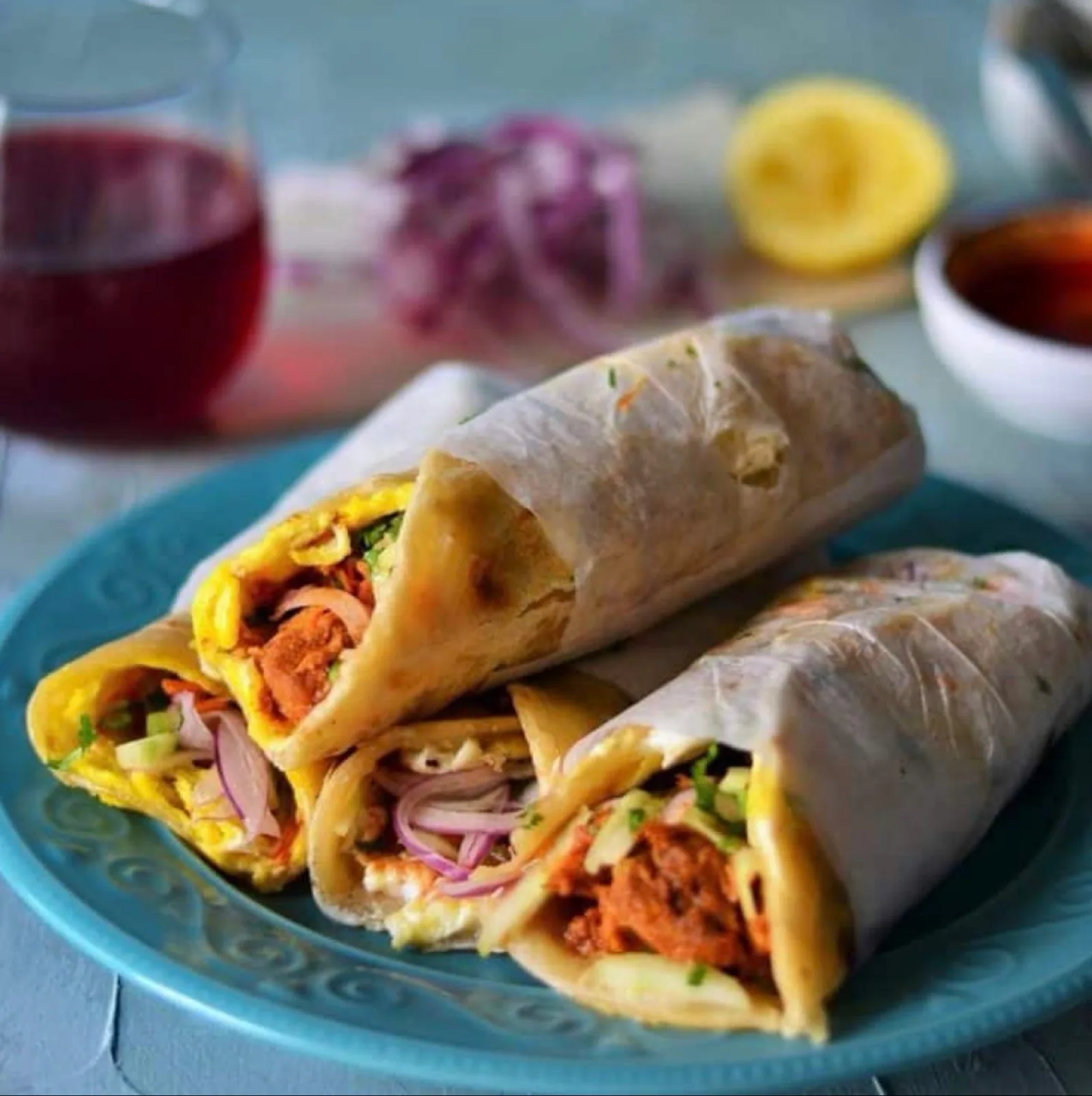 Egg chicken kathi roll