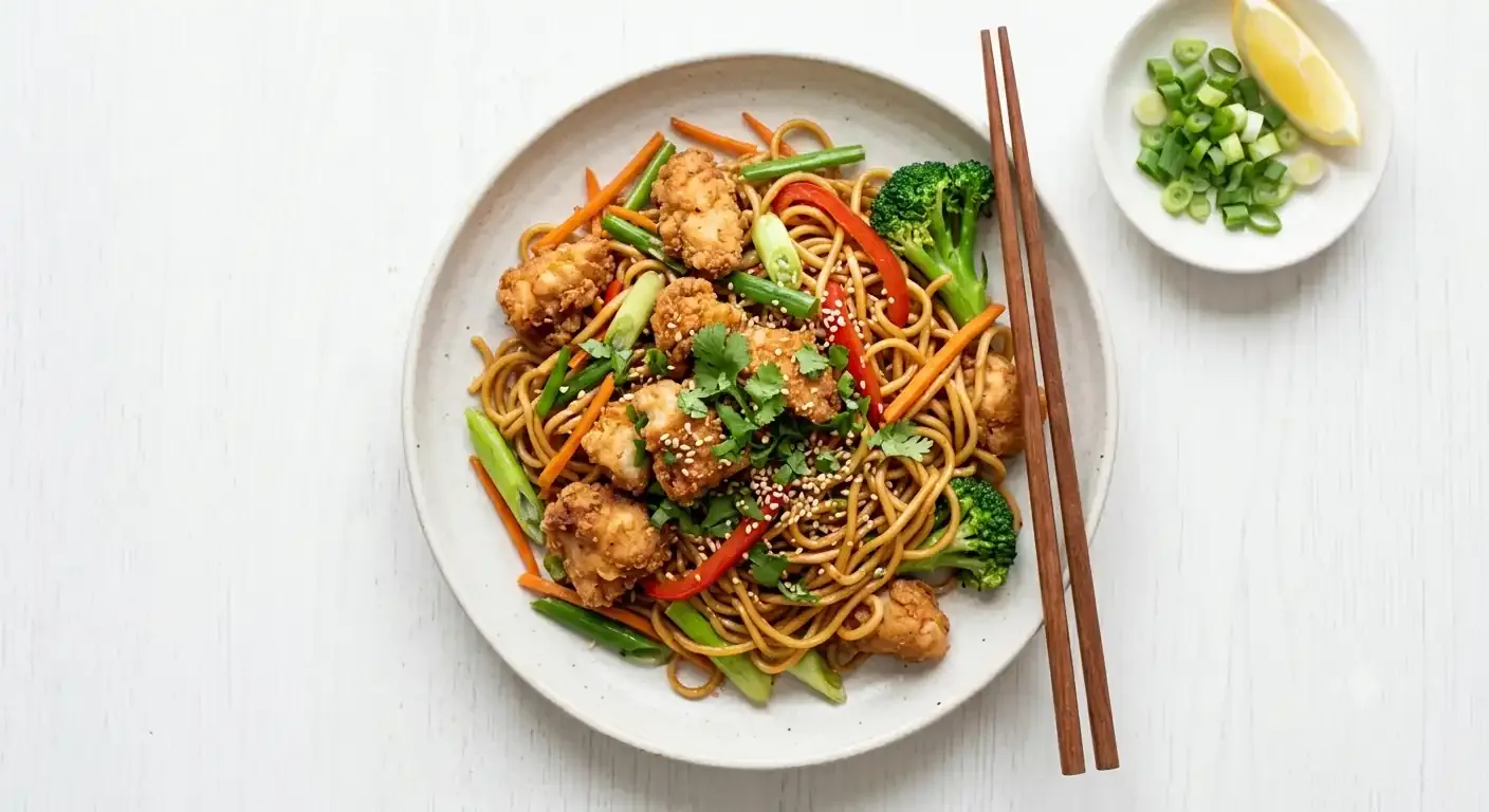 Fried chicken noodles