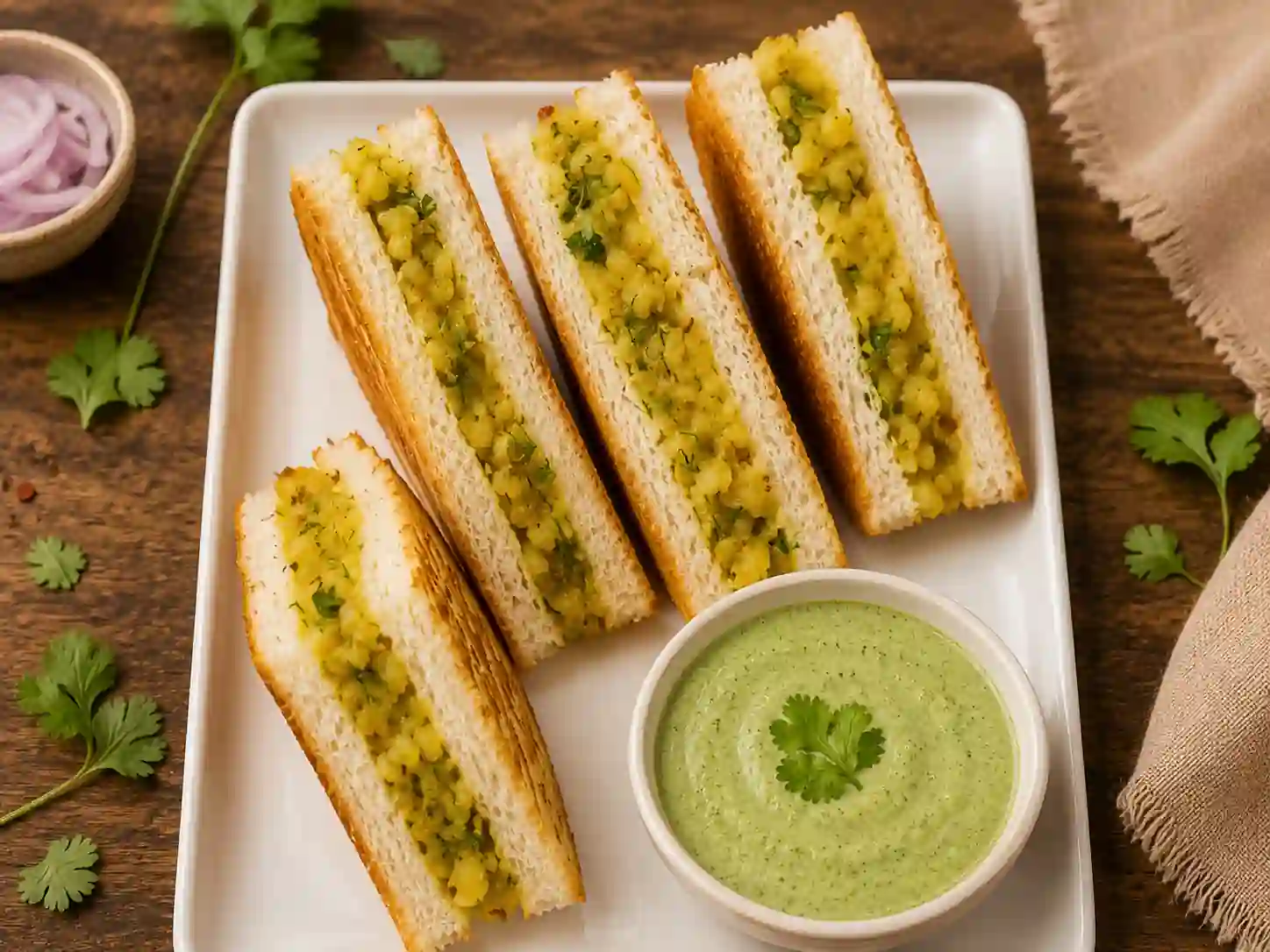 Aloo Sandwich wth chutney
