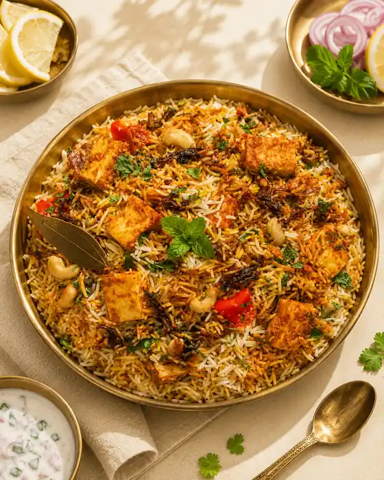 Mushroom Paneer Biryani