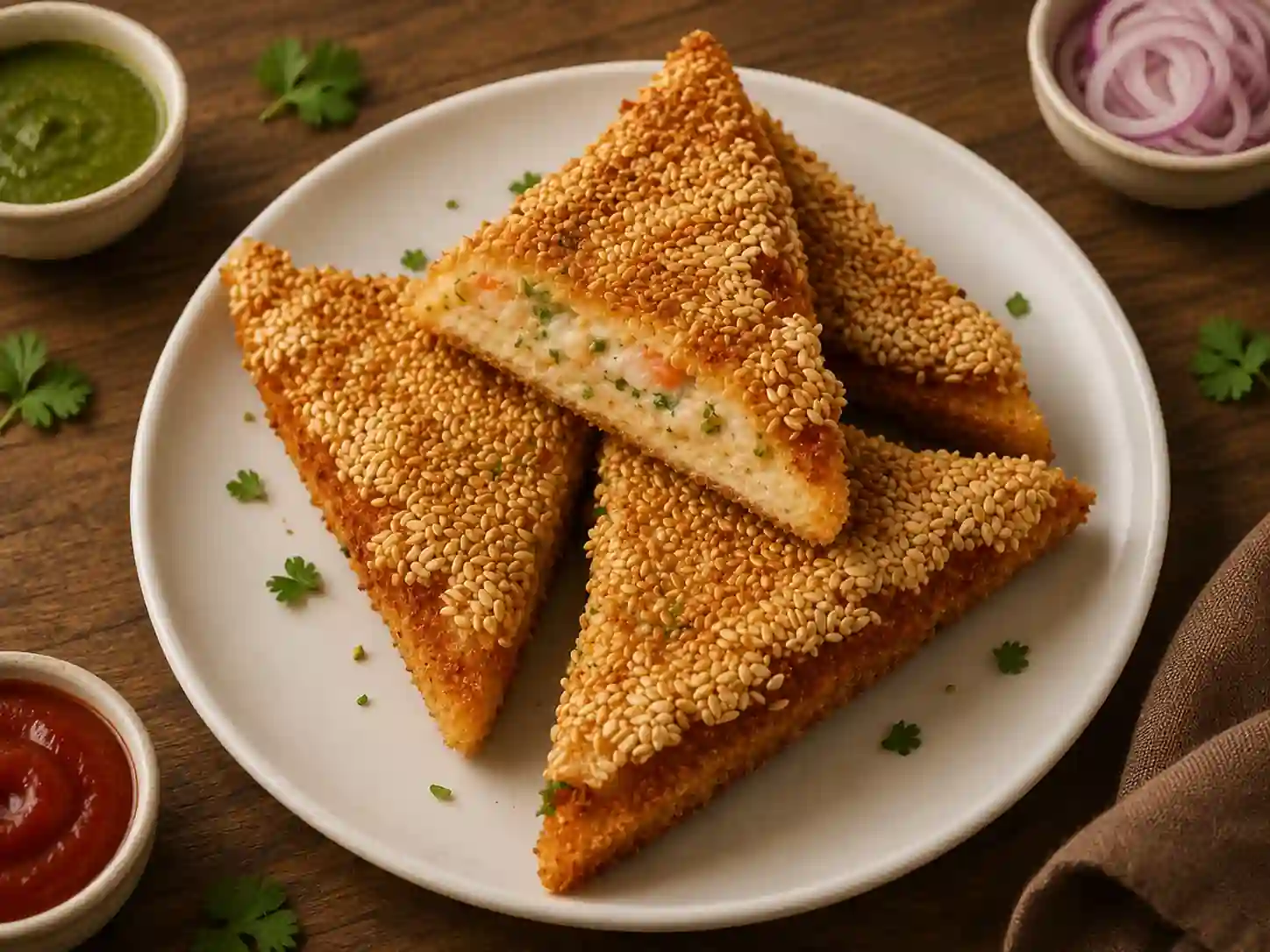 Aloo Seasame toast (4pcs)